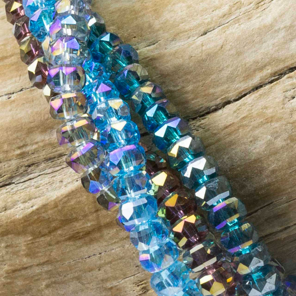 Crystal 2.5x4mm Faceted Heishi Beads - 8 inch strand