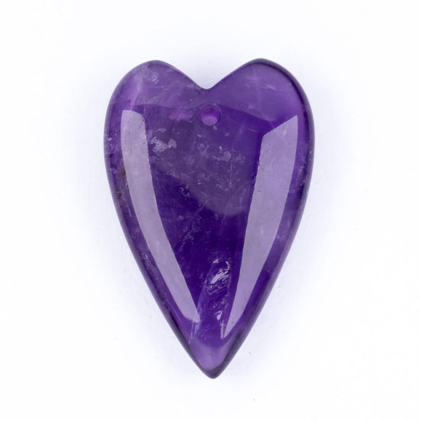 Cherry Tree Beads Amethyst 20x30mm Top Drilled Heart Pendant - 1 per bag 