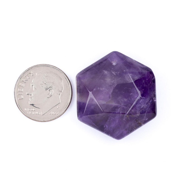 Cherry Tree Beads Amethyst 24x27mm Top Drilled Hexagram Pendant - 1 per bag 