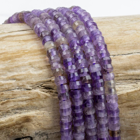 Cherry Tree Beads Amethyst 2x4mm Faceted Heishi Beads - 15 inch strand 