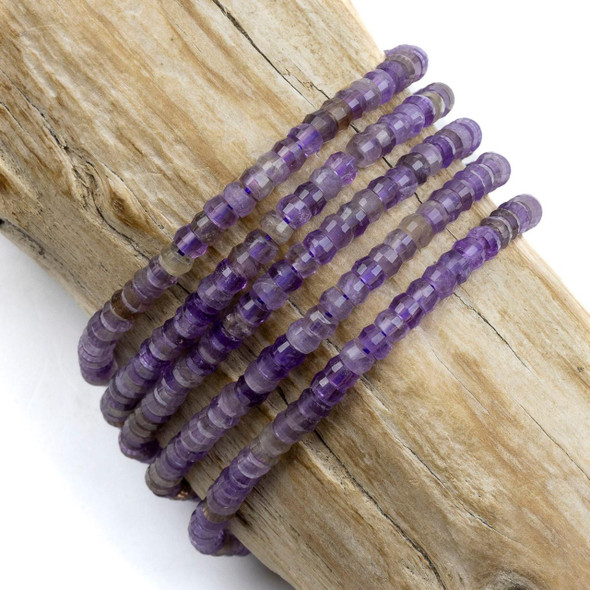 Cherry Tree Beads Amethyst 2x4mm Faceted Heishi Beads - 15 inch strand 