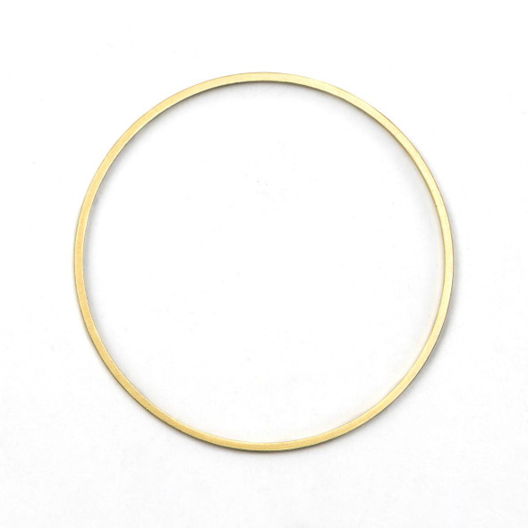 Cherry Tree Beads 39mm Coated Gold Plated Brass 1mm Thick Hoop Links - 6 per bag 