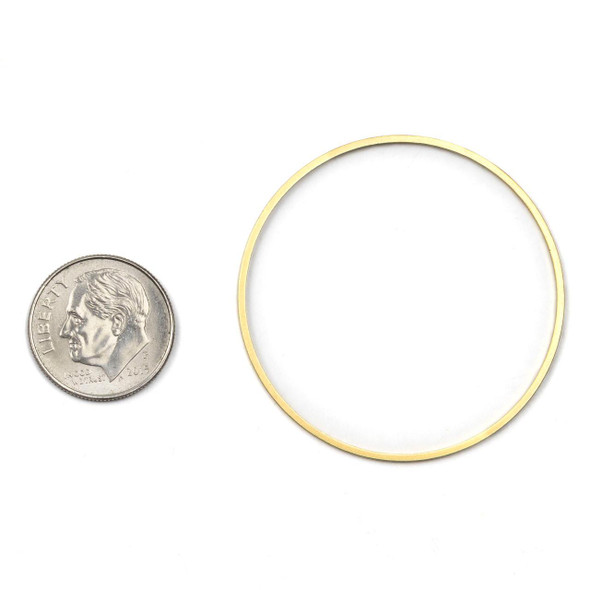 Cherry Tree Beads 39mm Coated Gold Plated Brass 1mm Thick Hoop Links - 6 per bag 