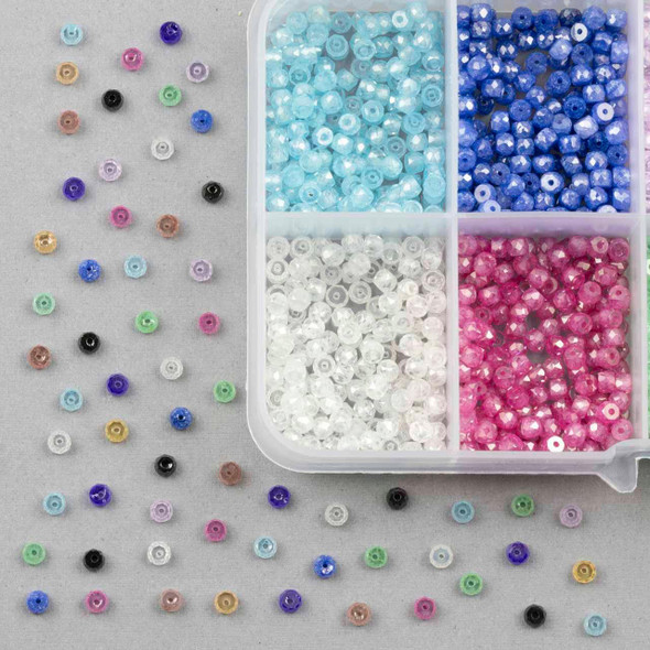 Cherry Tree Beads Cubic Zirconia 2x3mm Rondelle Designer Collection Box 