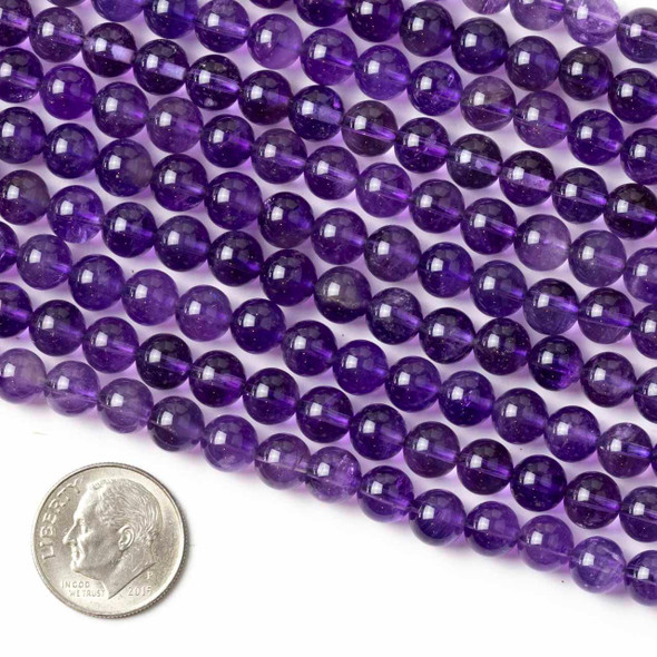 Cherry Tree Beads Amethyst 6mm Round Beads Grade A - 15 inch strand 