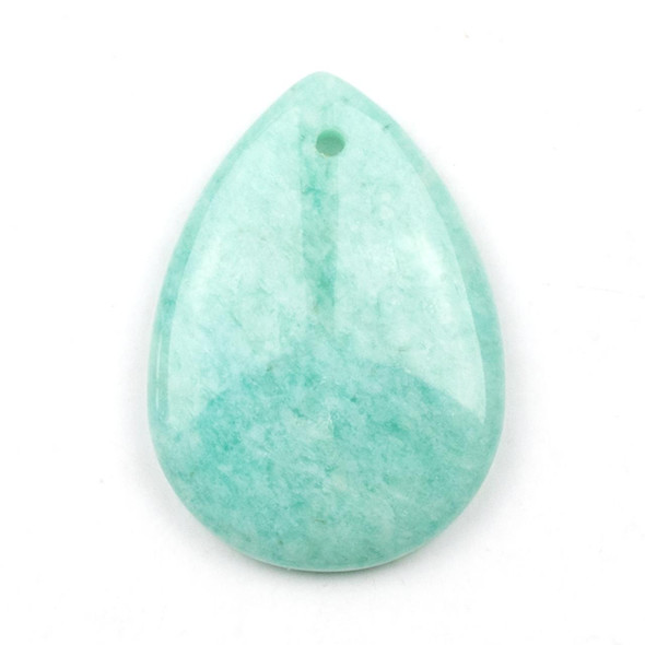 Cherry Tree Beads Russian Amazonite 18x25mm Front-to-Back Top Drilled Teardrop Pendant with a Flat Back - 1 per bag 