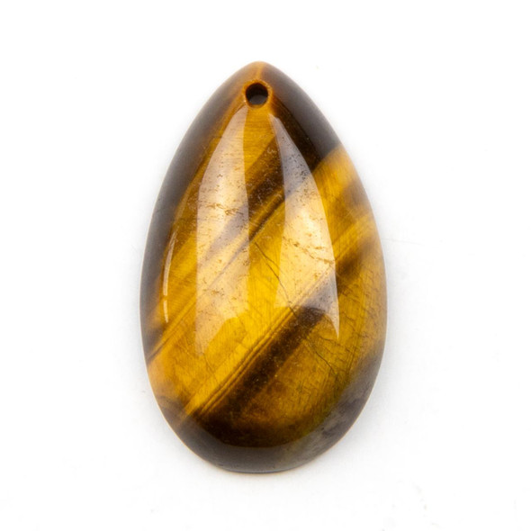 Cherry Tree Beads Yellow Tigereye 18x30mm Front-to-Back Top Drilled Teardrop Pendant with a Flat Back - 1 per bag 