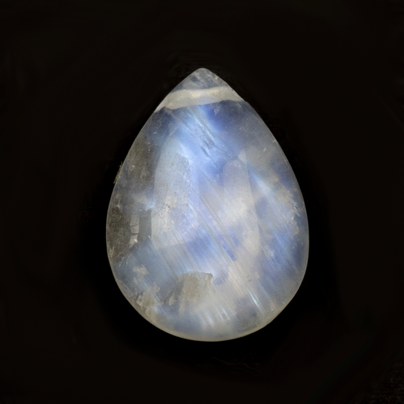 Blue Moonstone 15x20mm-19x23mm Top Side Drilled Teardrop Pendant with a Flat Back - 1 per bag