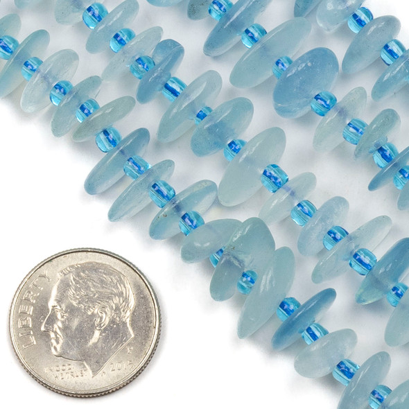 Aquamarine 3-8mm Chip Beads - 15.5 inch strand