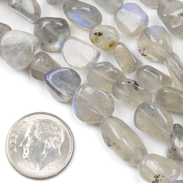 Cherry Tree Beads Blue Labradorite 8-10mm Pebble Beads - 15.5 inch strand 