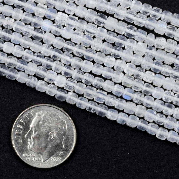 Cherry Tree Beads Blue Moonstone 3mm Faceted Cube Beads - 15 inch strand 