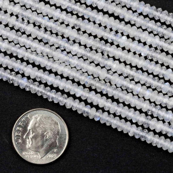 6mm White Rainbow Moonstone Loose Beads - 15 Inch Strand For Jewelry Making