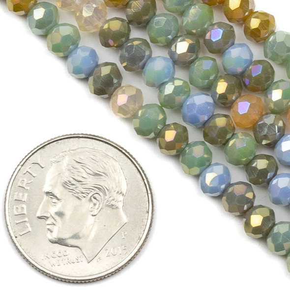 Crystal 3.5x4.5mm Blue Ridge Meadow Faceted Rondelle Beads  - 15 inch strand