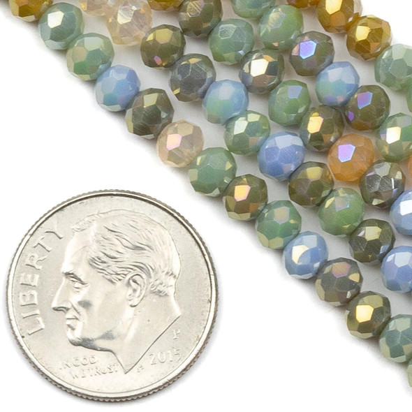 Cherry Tree Beads Crystal 3.5x4.5mm Blue Ridge Meadow Faceted Rondelle Beads  - 15 inch strand 