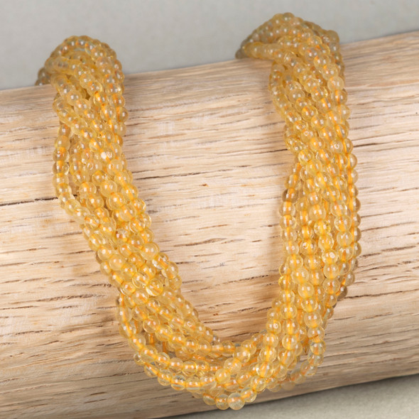 BOGO Gold Rutilated Quartz 3mm Round Beads for DIY crafts.