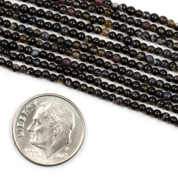 Cherry Tree Beads BOGO Black Obsidian 2mm Round Beads - 15 inch strands 