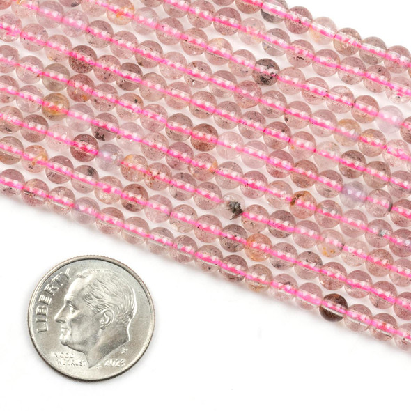 Cherry Tree Beads BOGO Strawberry Quartz 4mm Round Beads - 15 inch strands 
