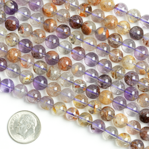 Super Seven 8mm Round Beads - 15 inch strand