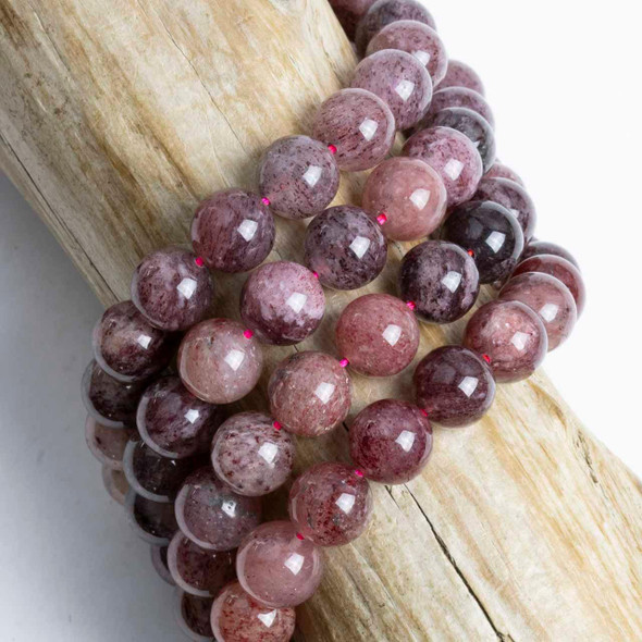 Cherry Tree Beads Strawberry Quartz 10mm Round Beads - 15 inch strand 