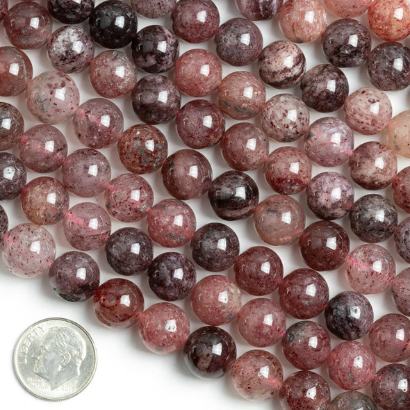 Cherry Tree Beads Strawberry Quartz 10mm Round Beads - 15 inch strand 