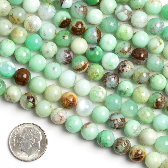 Chrysophrase 8mm Round Beads - 15 inch strand