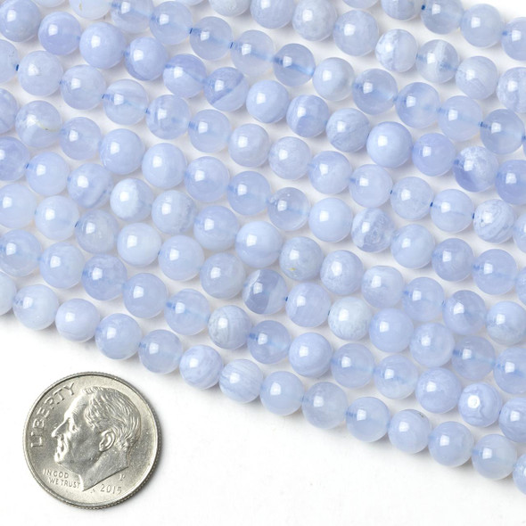 Cherry Tree Beads Blue Lace Agate 6mm Round Beads - 15 inch strand 