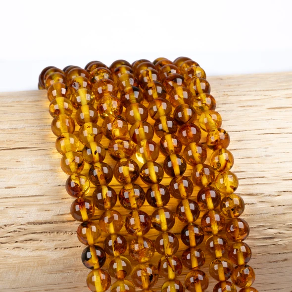Cherry Tree Beads Amber 6-7mm Round Beads - 15 inch strand