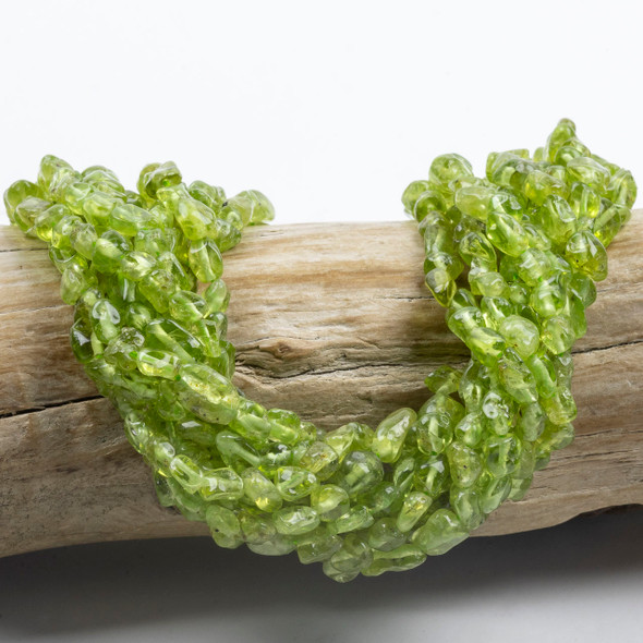 Peridot 5-8mm Pebble Beads - 15 inch strand