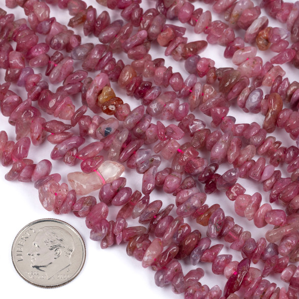 Pink Tourmaline 4-7mm Chip Beads - 15 inch strand