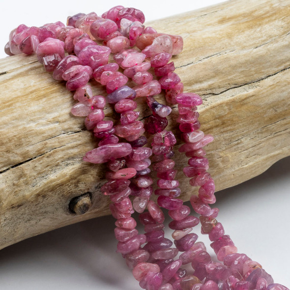 Pink Tourmaline 4-7mm Chip Beads - 15 inch strand