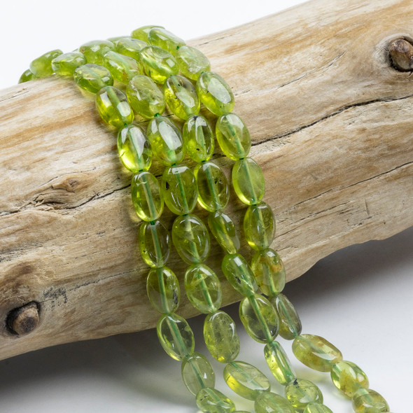 Peridot 6x9mm Oval Beads - 8 inch strand