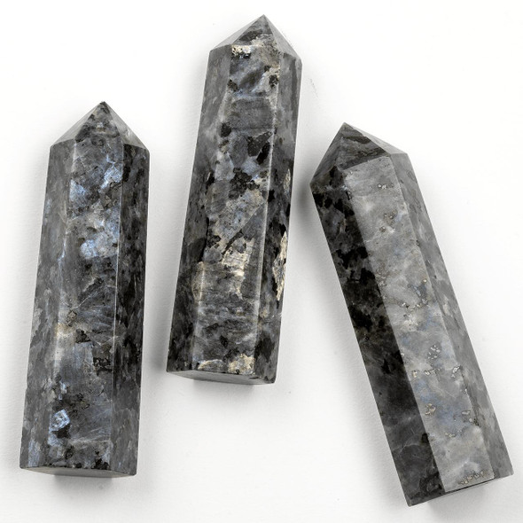 Cherry Tree Beads Black Labradorite Tower - 1 piece, approx. 3-4 inches 