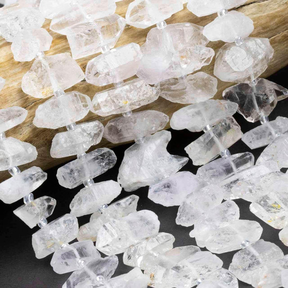 Cherry Tree Beads Herkimer Diamond Natural Cut approx. 5x17x7-25mm Nugget Beads - 15 inch strand 