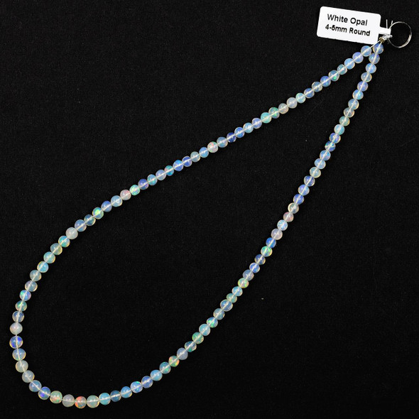 Cherry Tree Beads White Opal 4-5mm Graduated Round Beads - 16 inch strand 