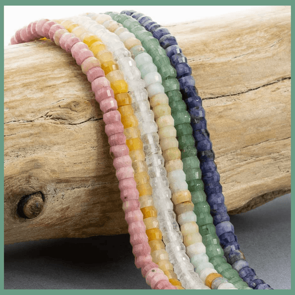 Gemstone 2x4mm Heishi, great spacer beads for DIY jewelry.
