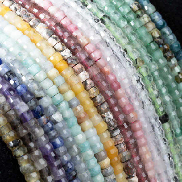 small disc shaped gemstone beads in natural tones