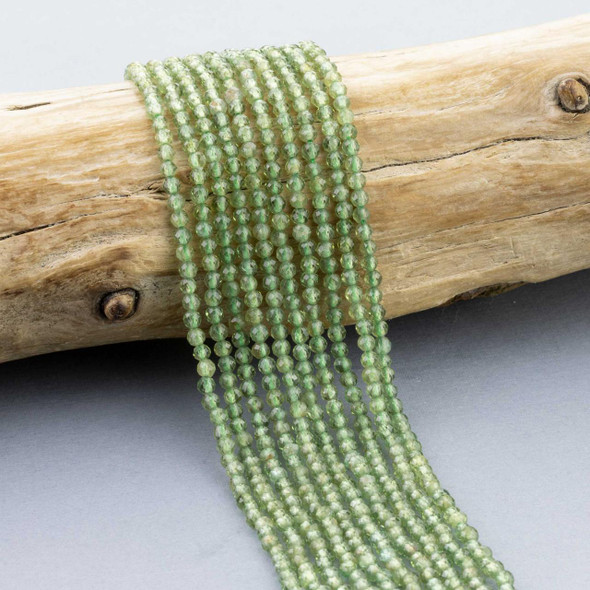 Cherry Tree Beads Green Apatite 3mm Faceted Round Beads - 15 inch strand 