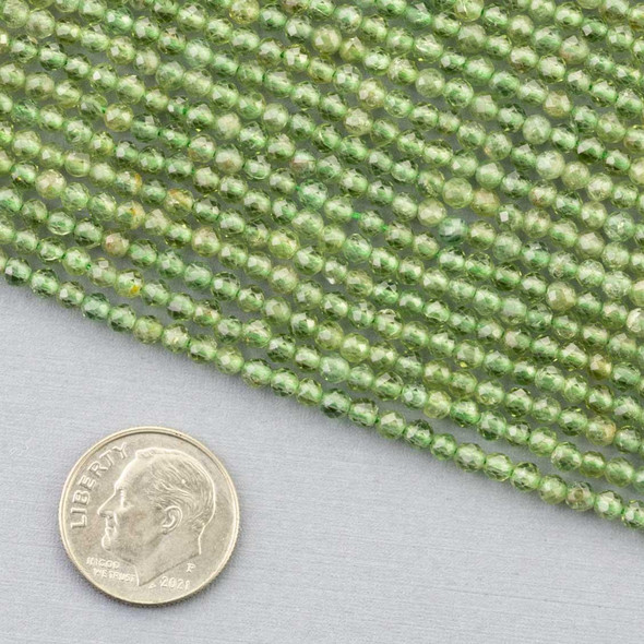 Cherry Tree Beads Green Apatite 3mm Faceted Round Beads - 15 inch strand 