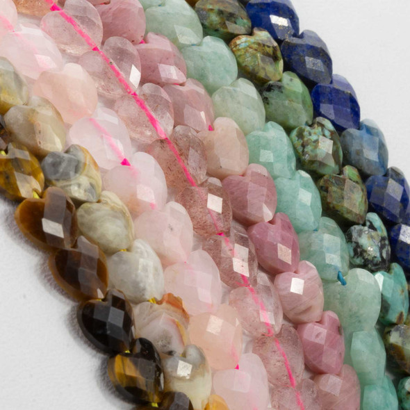 Each bead is carefully carved into a petite heart shape and finished with delicate facets that catch the light, adding subtle sparkle and dimension to your designs.