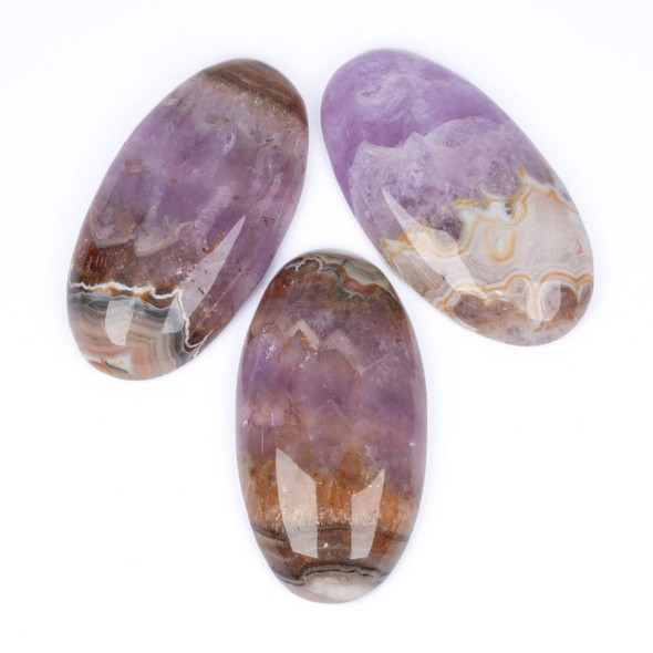 Cherry Tree Beads Amethyst Agate 26x48mm Oval Cabochon - 1 per bag 