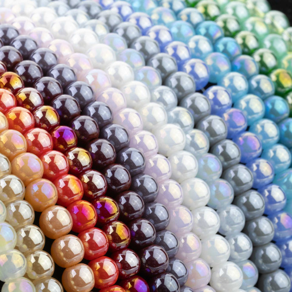 Cherry Tree Beads Mystic Glass 6mm Rounds Beads - 8 inch strand 
