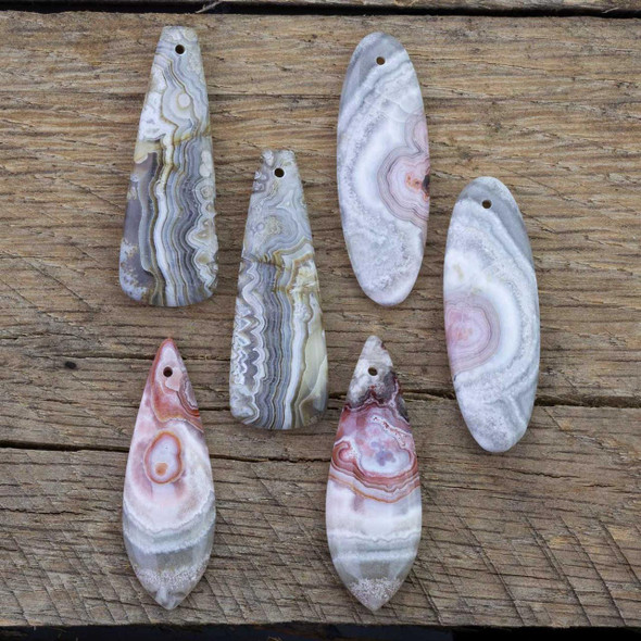 Cherry Tree Beads Laguna Lace Agate Front Drilled Pendant Pairs - 2 per bag 