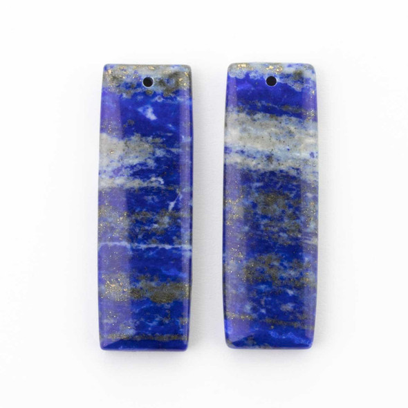 Cherry Tree Beads Lapis 14x40mm Rectangle Front Drilled Pendant Pair - 2 per bag 