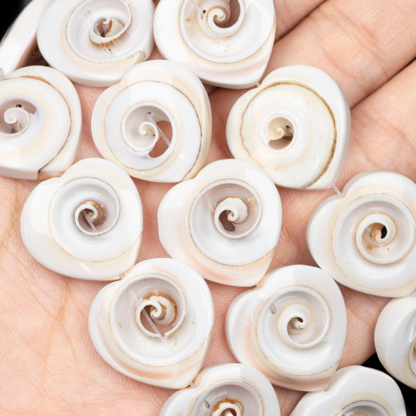 Cherry Tree Beads Luhuanus Shell 20mm Heart Beads - 8 inch strand 