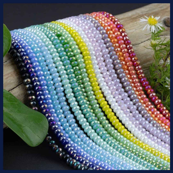 Cherry Tree Beads Mystic Glass 2x4mm Rondelle Beads - 8 inch strand 
