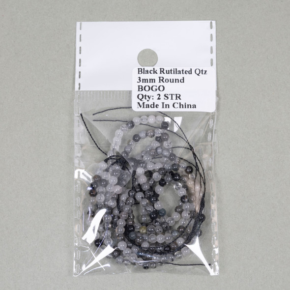 Black Rutilated Quartz beads for necklace designs.