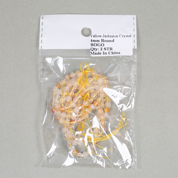 Yellow Inclusion Quartz beads for handmade necklaces.