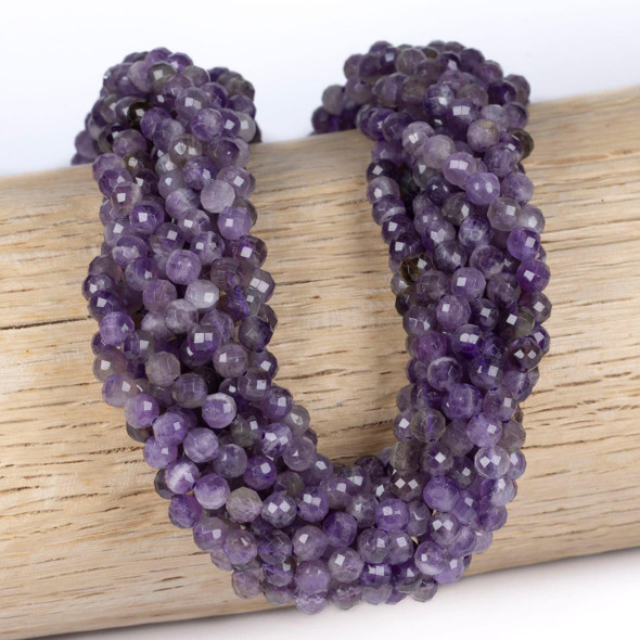 Cherry Tree Beads BOGO Amethyst 5mm Faceted Round Beads - Receive 2 Identical 15 Inch Strands 