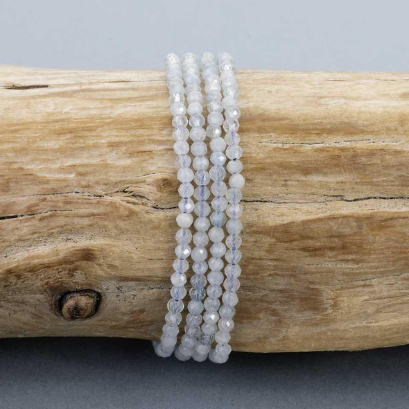 Cherry Tree Beads BOGO Aquamarine 2.7mm Faceted Round Beads - Receive 2 Identical 15 Inch Strands 