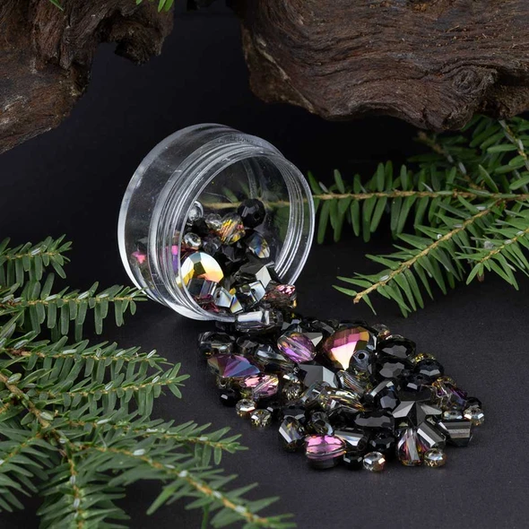 Rich blackberry tones meet smoky gunmetal accents, creating a dark, luminous finish that shifts beautifully in the light